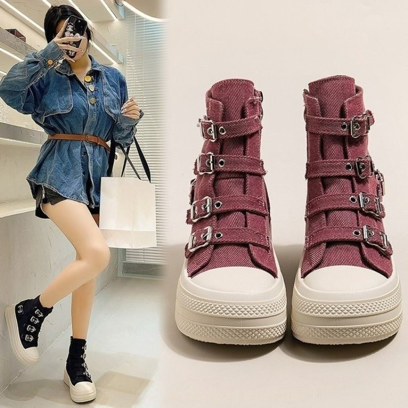 Women Shoes Size - レディースシューズ 2025年春夏新作 カジュアル万能 ハイカット 厚底 スモールボードシューズ
