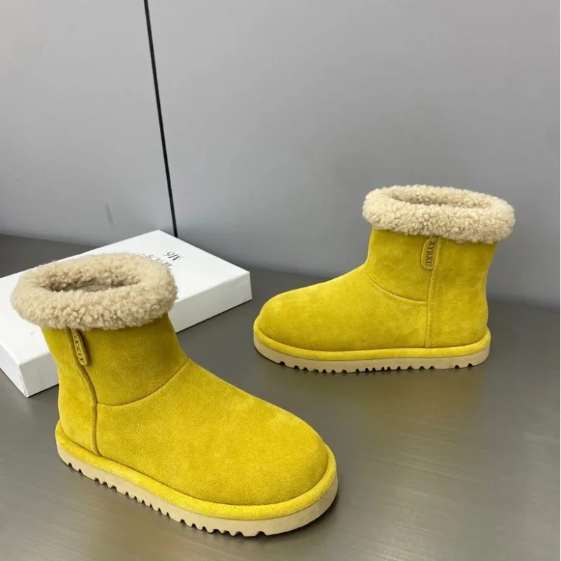 Women Shoes For Big Feet - 女性の冬の新しいビッグコットン暖かい足を小さく見せる多用途カジュアルコットンシューズキャンディーカラースノーブーツ