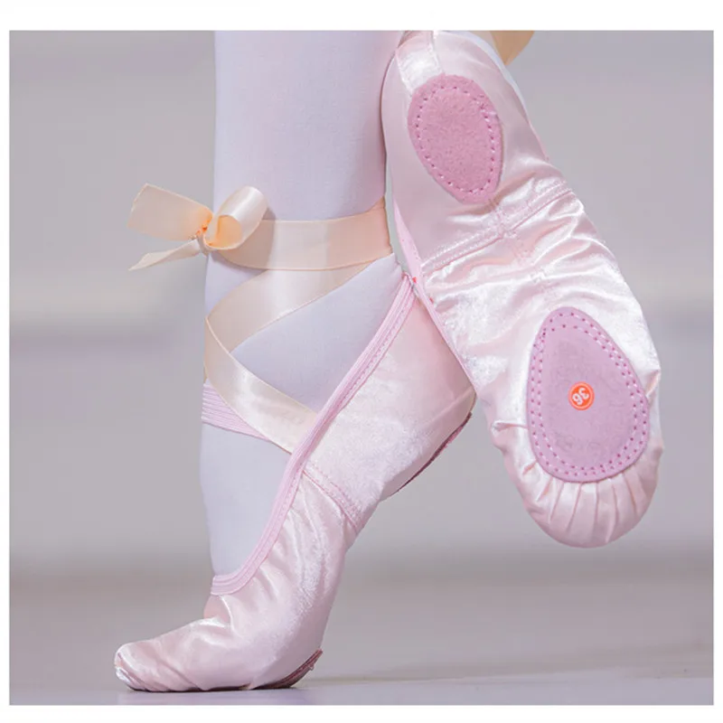 Women'S Xc Shoes - 女の子リボンバレエつま先屋内ヨガ練習靴大人のサテンダンスソフトソール 2 ソールバレリーナシューズ子供のための