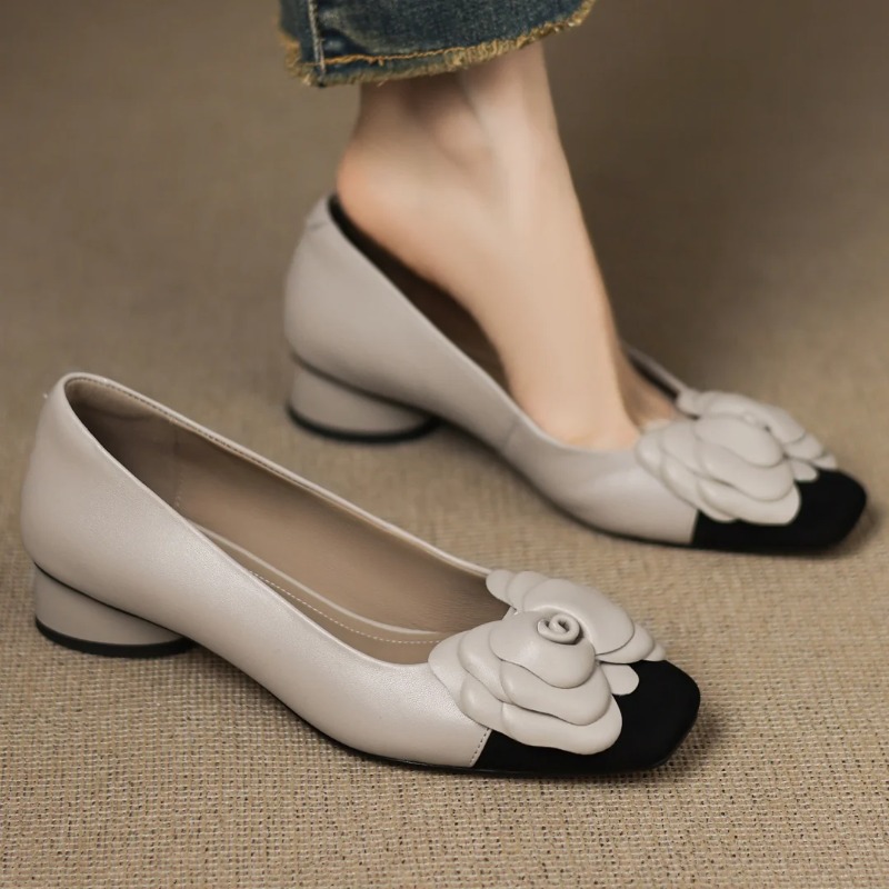 Women Shoes Size - プラスサイズ 34-41 レディース シープスキン ミックスカラー パッチワーク