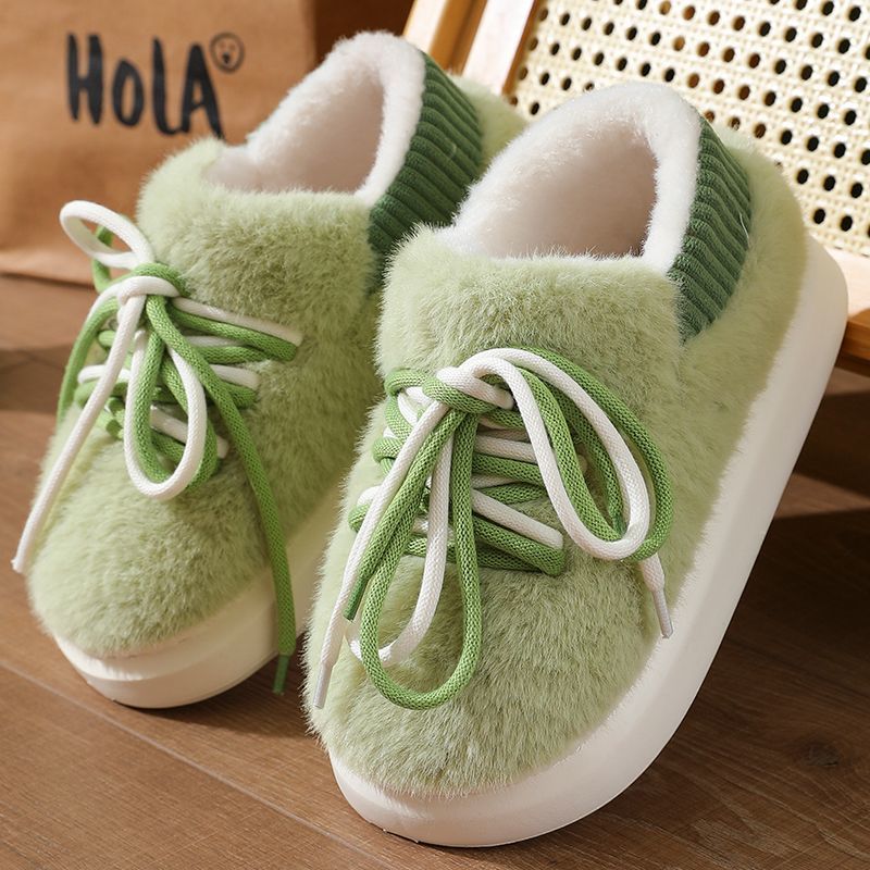 Women Shoes On Sale - 新型立体フルラップスリッパ ホームふわふわコットンシューズ 2025 デザイナーレースアップ アウトドアふわふわウォーキングシューズ