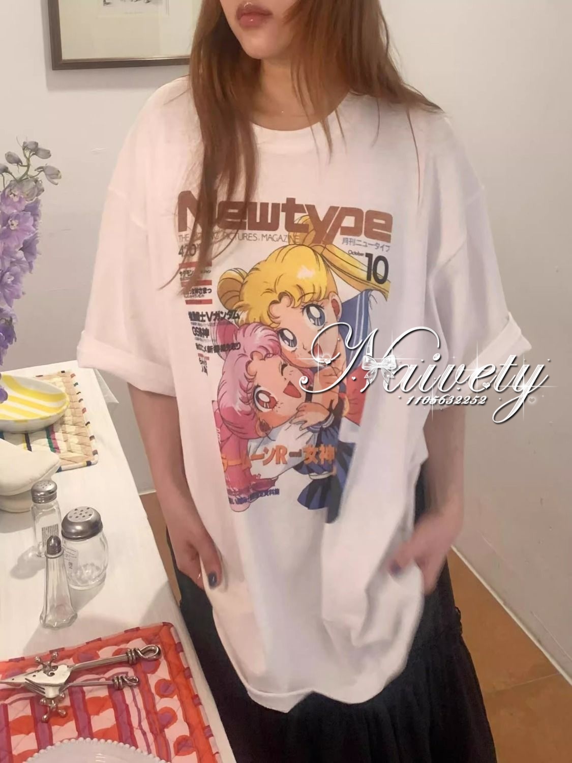 Women'S Shoes In The 90S - 2026 セーラームーン レトロ 90年代アニメ グラフィックTシャツ サマーコットン