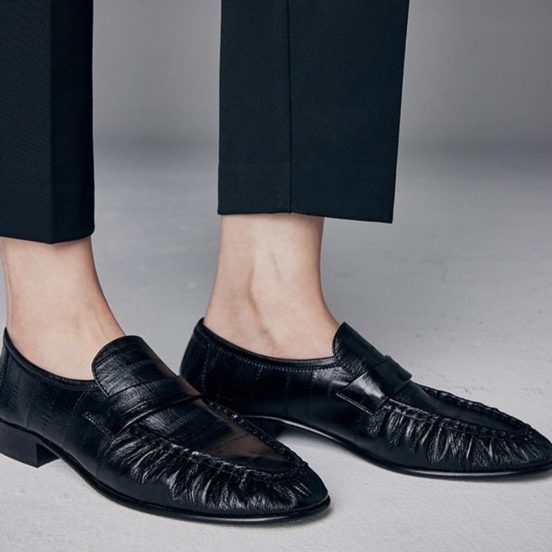 Women'S Shoes Round Toe - 高級婦人靴新しい手作り本革ローファー女性のための絶妙な英国カジュアルシューズデザイナーシューズ Zapatos Mujer