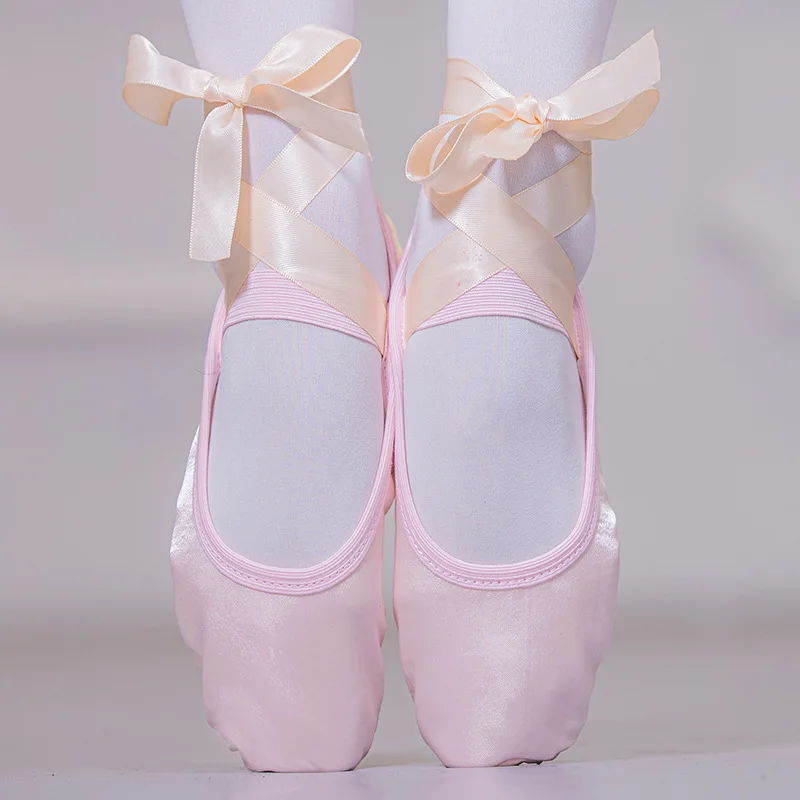 女の子リボンバレエつま先屋内ヨガ練習靴大人のサテンダンスソフ - Women'S Xc Shoes のレビューと価格