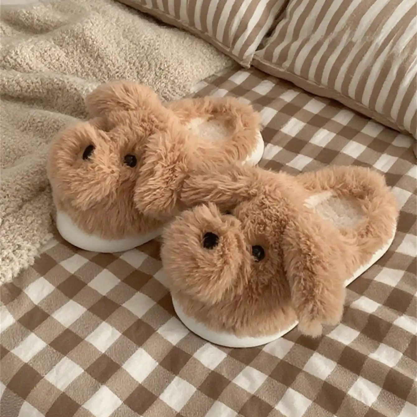 女性用ハウスファースリッパ カジュアル キュート ラブリー子 - Women Shoes On Sale のレビューと価格