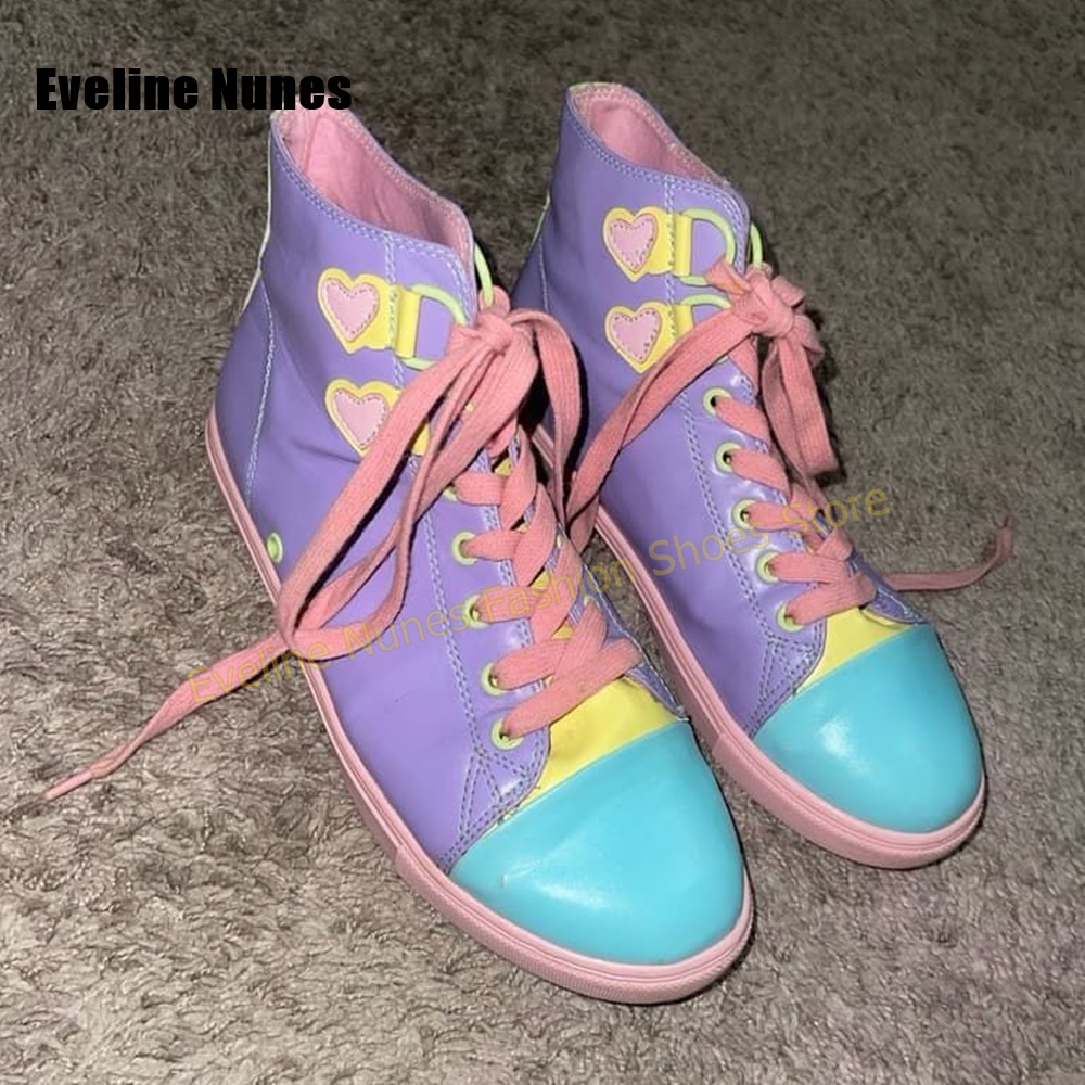 Y2Kガールスイートハイカットスニーカー、カラーブロックハー - Women Shoes Sneakers のレビューと価格