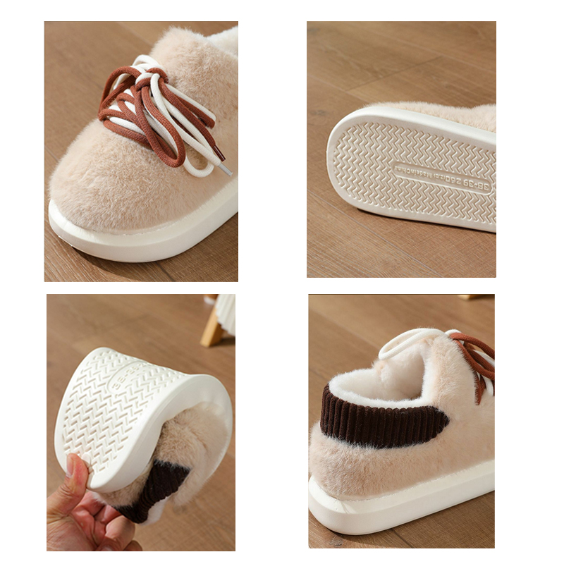 新型立体フルラップスリッパ ホームふわふわコットンシューズ  - Women Shoes On Sale のレビューと価格