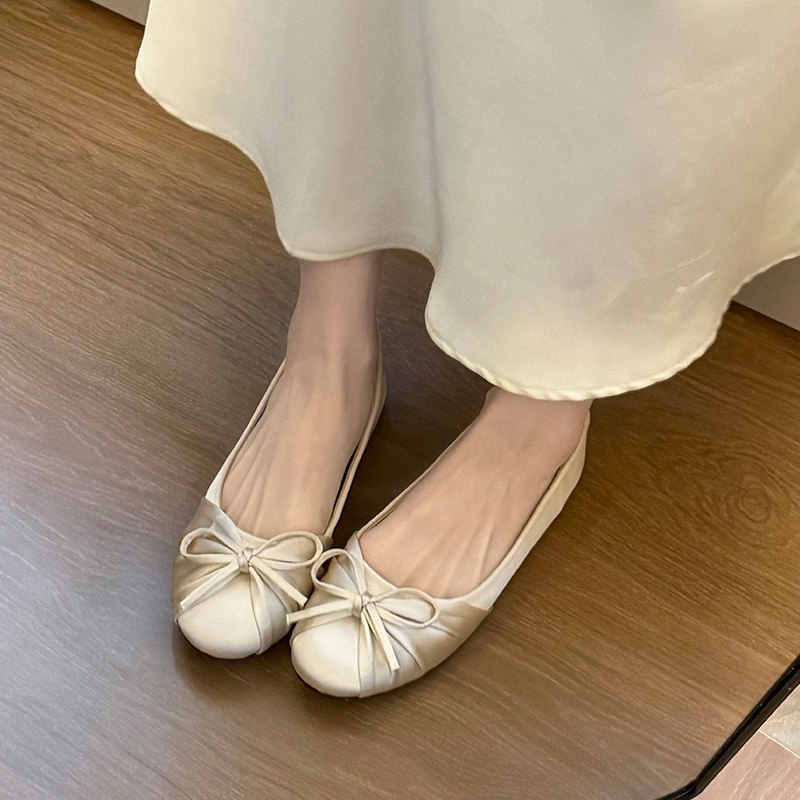 2026年新作 蝶結び サテン シャロー シングルシューズ  - Women'S Shoes Round Toe のレビューと価格