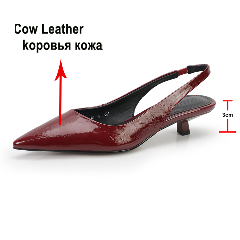 Meotina 女性本革スリングバックパンプスポインテッドト - Women'S Shoes Size 40 In Us のレビューと価格