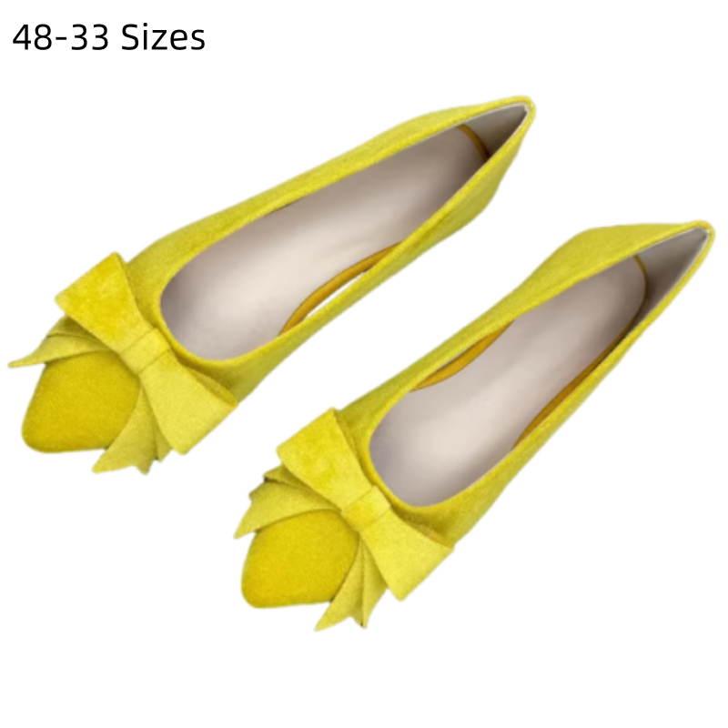 レディフロック バタフライ レモンイエロー フラットシューズ - Women Shoes For Big Feet のレビューと価格