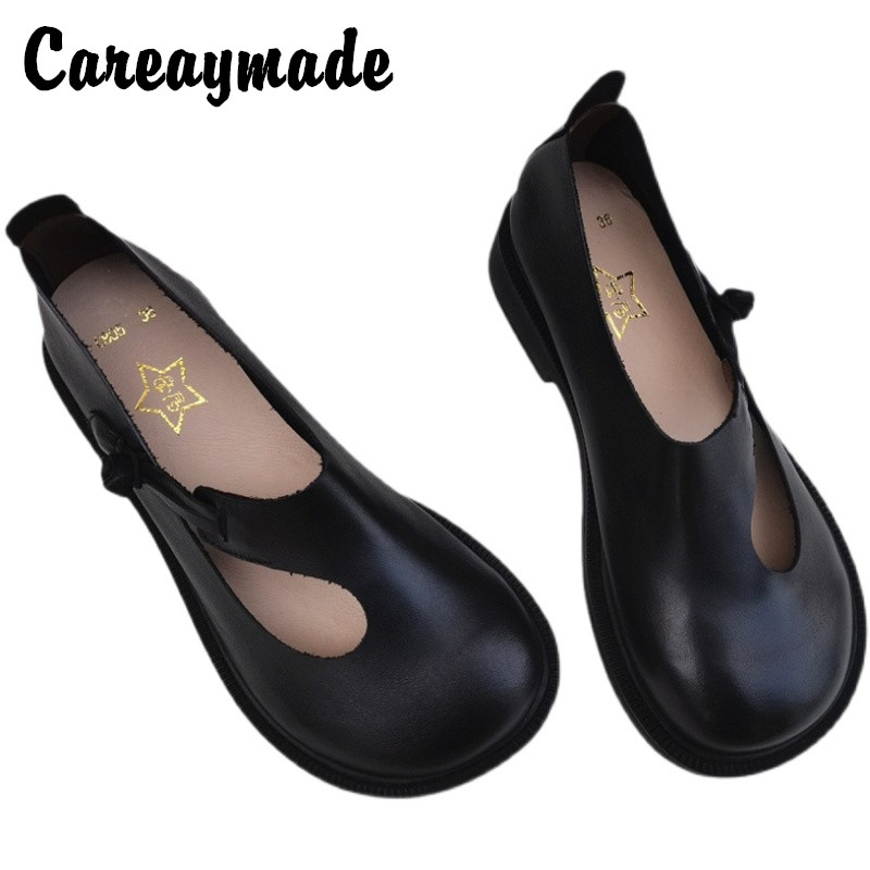 Careaymade-女性のためのレトロな革の靴,丸い頭の女 - Women Shoes Size のレビューと価格