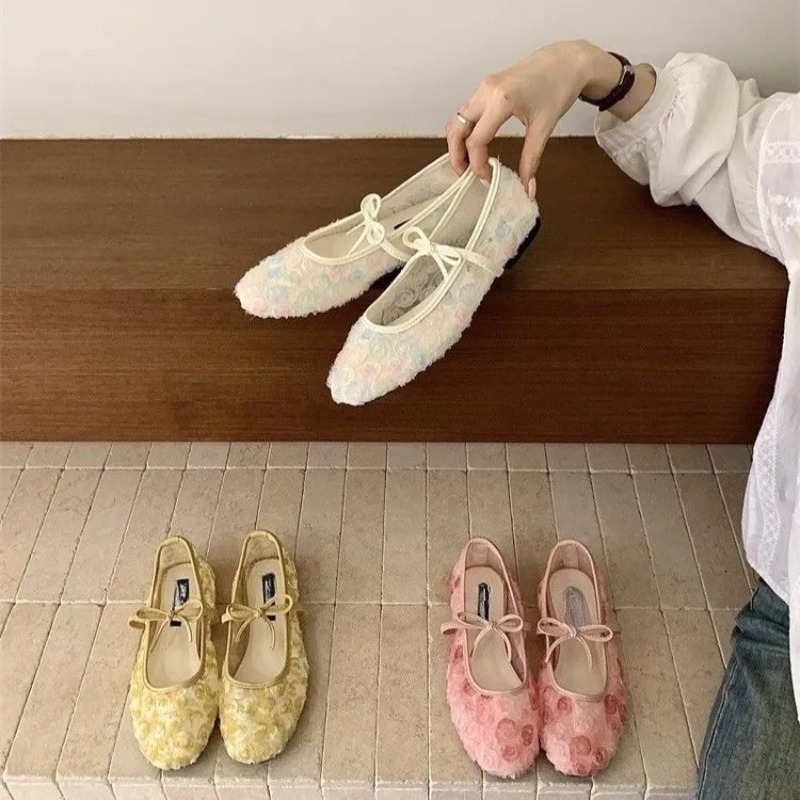 優しいニューチャイニーズローズメッシュメリージェーンシューズ - Women'S Shoes Round Toe のレビューと価格