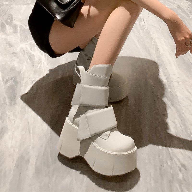 女性の白いプラットフォームアンクルブーツファッションハイヒー - Women Shoes On Sale のレビューと価格