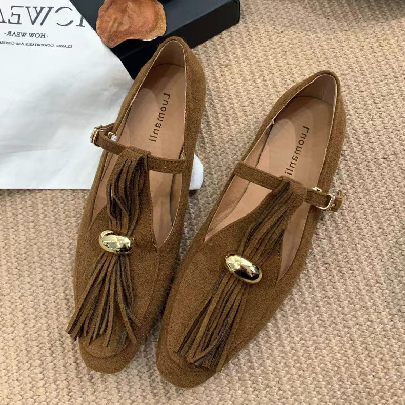 フェイクスエード T タイプフラット女性のファッション金属装 - Women Shoes Types のレビューと価格